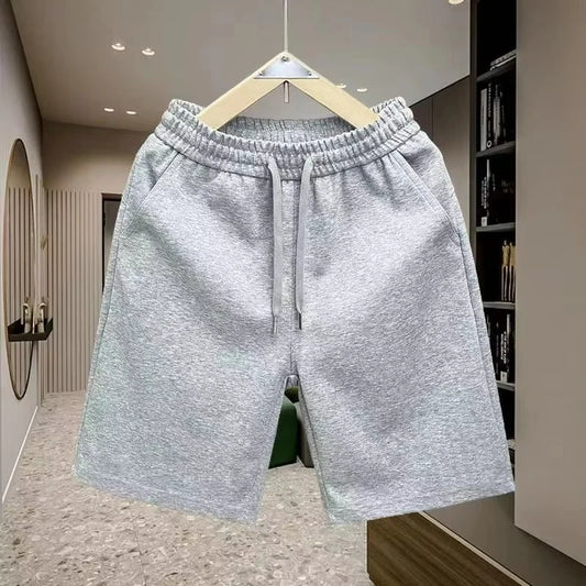 Spring and Summer New Solid Color Gray Atmospheric Men'S Pure Cotton Breathable Men'S High-End Shorts Korean Version Couple